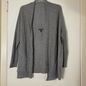 Eileen Fisher Gray Casual wool blend knit cardigan sweater with pockets size M